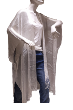 KIMONO TUNICA TEJIDA CON FLECOS - tienda online