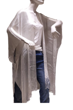 KIMONO TUNICA TEJIDA CON FLECOS - tienda online