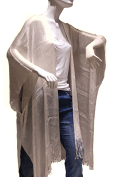 KIMONO TUNICA TEJIDA CON FLECOS - ANTEPRIMA 