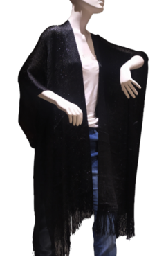 Imagen de KIMONO TUNICA TEJIDA CON FLECOS