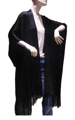 Imagen de KIMONO TUNICA TEJIDA CON FLECOS