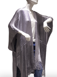 KIMONO TUNICA TEJIDA CON FLECOS