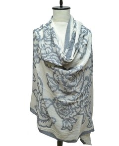 PASHMINA EN DEVORE CON FLORES - comprar online