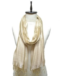 PASHMINA LISA CON BORDE BRILLOSO