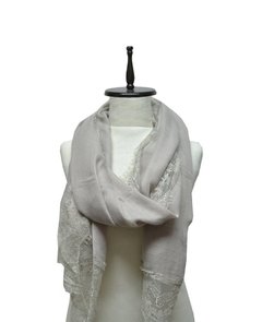 PASHMINA LISA CON BORDE DE ENCAJE - ANTEPRIMA 