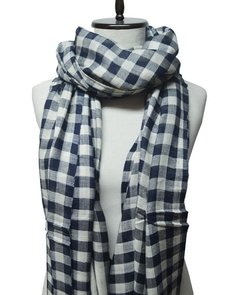 CHALINA TEJIDA A CUADROS BICOLOR - comprar online