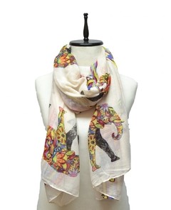 PAREO ALGODON ESTAMPADO CON ELEFANTES