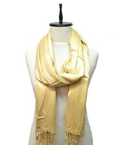 PASHMINA SATINADA LISA CON FLECOS