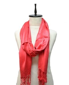 PASHMINA SATINADA LISA CON FLECOS - tienda online