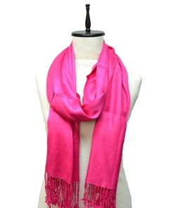 PASHMINA SATINADA LISA CON FLECOS - ANTEPRIMA 