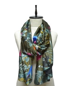 CHALINA ESTAMPADA CON FLORES TIPO SEDA - comprar online