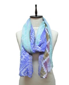 CHALINA ESTAMPADA CON DIBUJOS GEOMETRICOS MULTICOLOR - comprar online