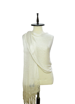 PASHMINA TEJIDA CON LUREX Y FLECOS
