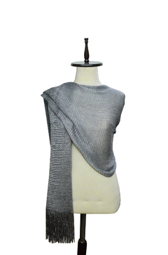 PASHMINA TEJIDA CON LUREX Y FLECOS