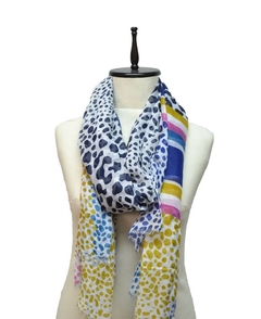 PASHMINA ESTAMPADA ANIMAL PRINT CON FRANJAS