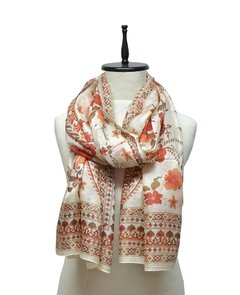 CHALINA ESTAMPADA 100% SEDA - comprar online