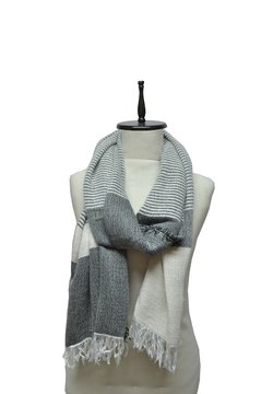 PASHMINA A RAYAS BICOLOR - comprar online