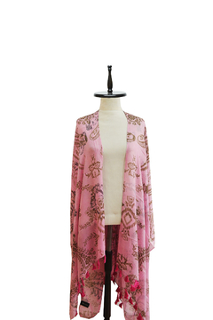 TUNICA ESTAMPADA FLORES CON BORLAS - comprar online