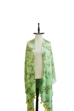 TUNICA ESTAMPADA FLORES CON BORLAS