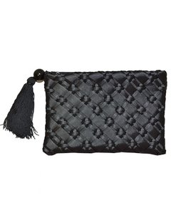 CARTERA DE FIESTA EN SATEN, ENTRELAZADA CON POMPON - comprar online