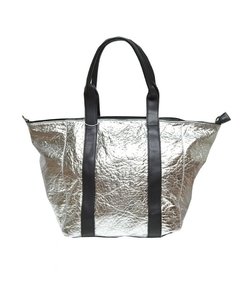 BOLSO METALIZADO CON MANIJAS Y CORREDERA - comprar online
