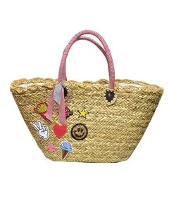 CANASTO TEJIDO CON APLIQUES Y PASAMANERIA - tienda online