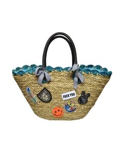 CANASTO TEJIDO CON APLIQUES Y PASAMANERIA - tienda online
