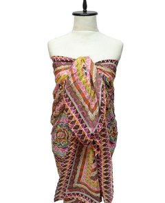 PAREO DE ALGODON ESTAMPADO Y FLOREADO - comprar online