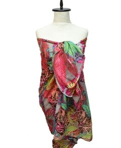 PAREO DE ALGODON ESTAMPADO Y BORDADO - tienda online