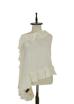 PONCHO TEJIDO CON VOLADOS LATERALES - comprar online