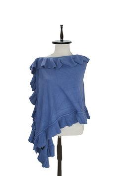 PONCHO TEJIDO CON VOLADOS LATERALES - comprar online