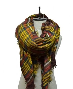 PAÑOLETA GRANDE TEJIDA ESCOCESA MULTICOLOR - comprar online
