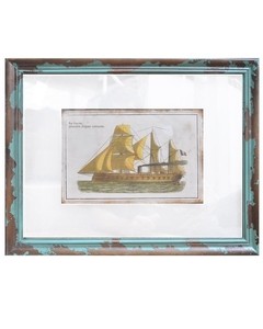 MARCO ANTIGUO CON IMAGEN DE BARCO