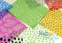 MI ATELIER DE MEZCLAS : 6 LAMINAS de TEXTURAS VISUALES + 20 figuras geometricas de ACRILICO/ 5%off pago por transferencia bancaria ó efectivo en internet