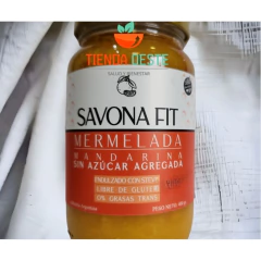 Mermelada de Mandarina sin azucar Agregada endulzada con Stevia x 400grs SAVONA FIT ( X 6 UNNIDADES) - comprar online