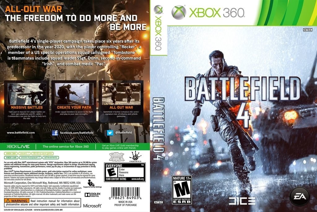 Jogo De Tiro Battlefield 4 Xbox 360 Original Mídia Português