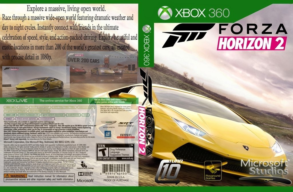 Forza Horizon 2 Xbox 360 Box Art