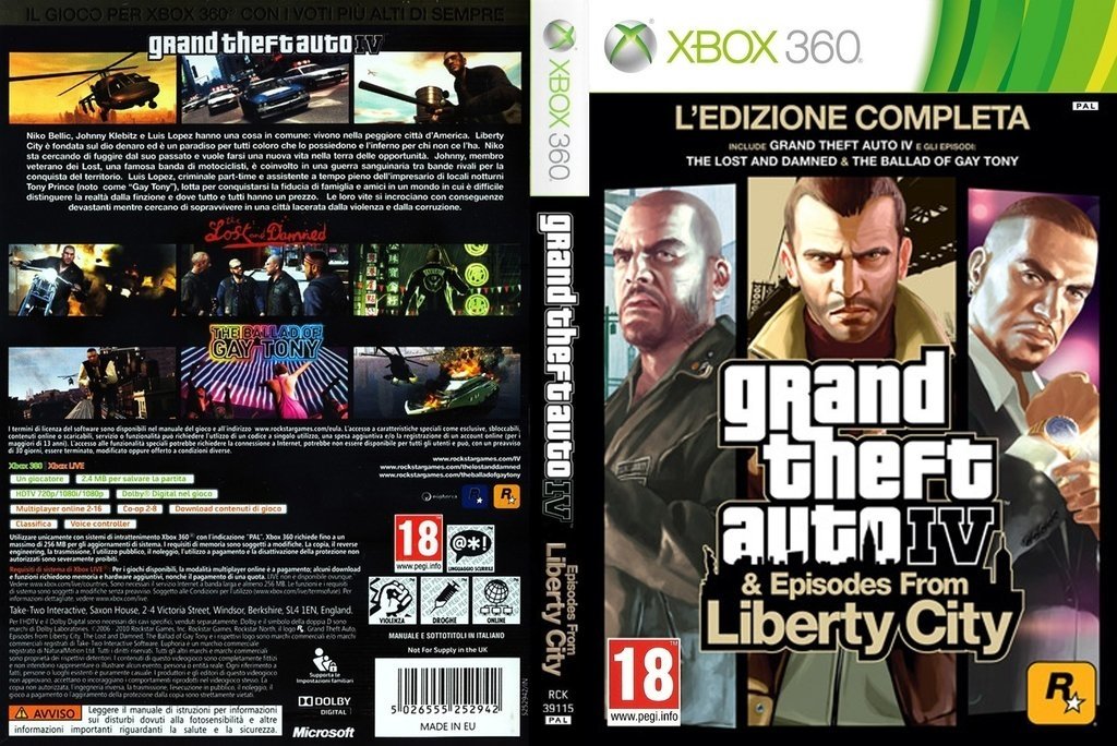 Jogo Gta 4 + Liberty City Xbox 360 Original Pack 2 Jogos