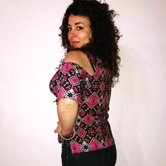 Blusa cruzada rombos - comprar online
