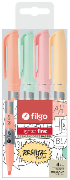 Resaltadores Filgo Fino Pastel x 4