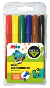 Marcadores Pizzini Mini x 6 (8306)