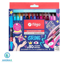 Set marcadores permanentes Filgo Strong Mistyc x 30 colores