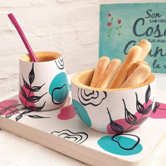CUENCOS DE MADERA PINTADOS COD 140-200