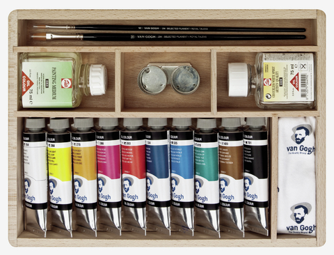 Estojo de tintas Van Gogh com 10 tintas + Acessórios. - comprar online