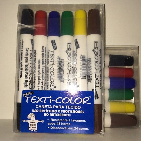 Canetas Color Magic, Canetas para Tecido - 6 cores, Textil-color