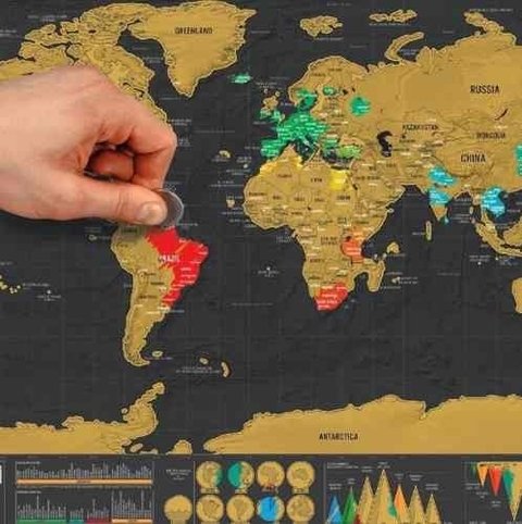 Mapa Viagem Para Raspar