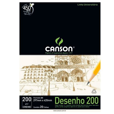 Bloco Canson Desenho 200 - A3 Creme