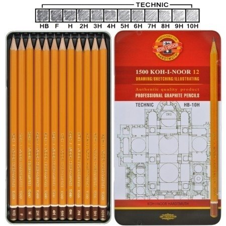 Estojo lapis graduado 1500 Koh-I-Noor Art Colection