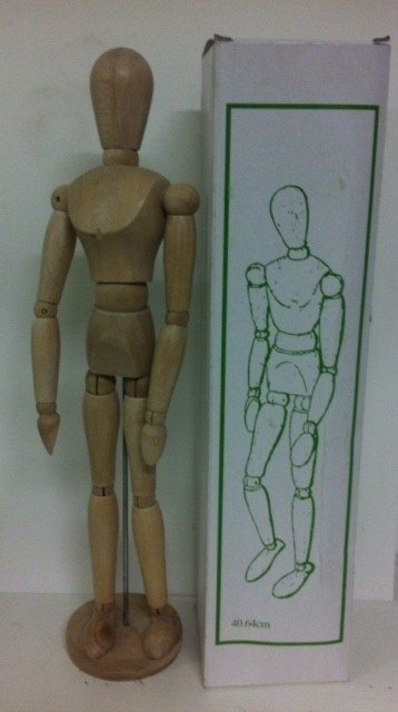 Boneco Articulado Madeira 40cm - Desenho, Moda e Artes. - Atelie das Artes