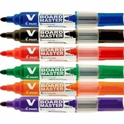 Caneta para Quadro Branco recaregavel Pilot - Kit com 6 cores - Vbma Board Master